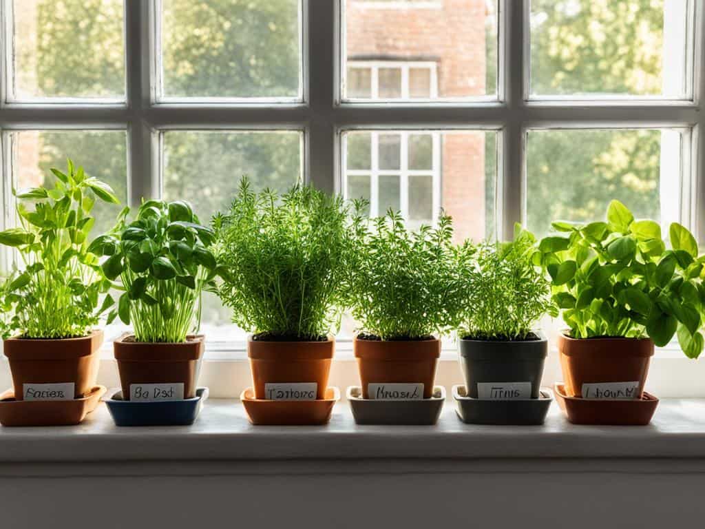 kitchen herb garden, windowsill gardening