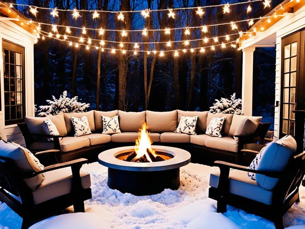 winter patio decor, cozy atmosphere