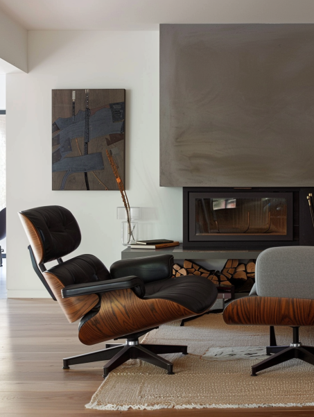 Eames Lounge Chair in modern living room.